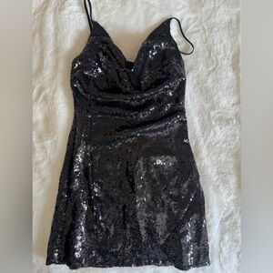 Urban Outfitters Black Sequin Mini Dress